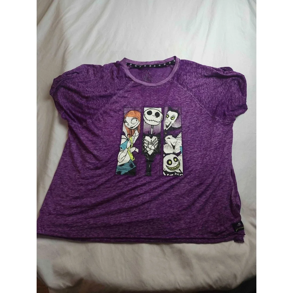 Disney Tim Burton's The Nightmare Before Christmas Shirt Girls XL 16/18 Purple